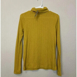 J Crew Turtleneck Long Sleeve Top Womens Size S Yellow Blouse NWT